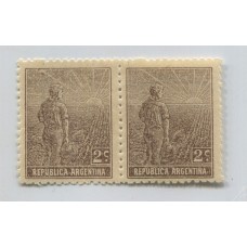 ARGENTINA 1911 GJ 321b LABRADOR PAREJA CON Y SIN FILIGRANA ESTAMPILLAS NUEVAS CON GOMA U$ 15 HERMOSA !!!